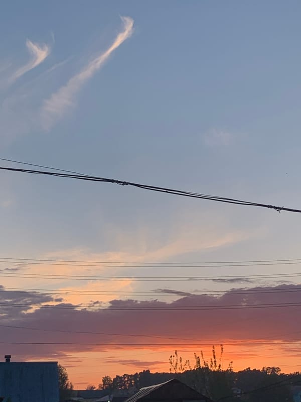 Evening domestic life captured in rural Russian village