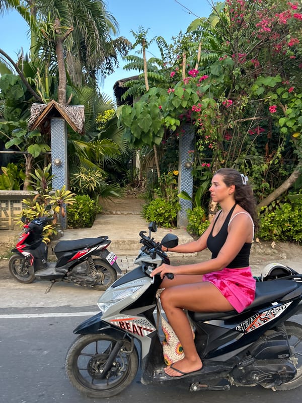 Woman spotted riding scooter in General Luna, Philippines