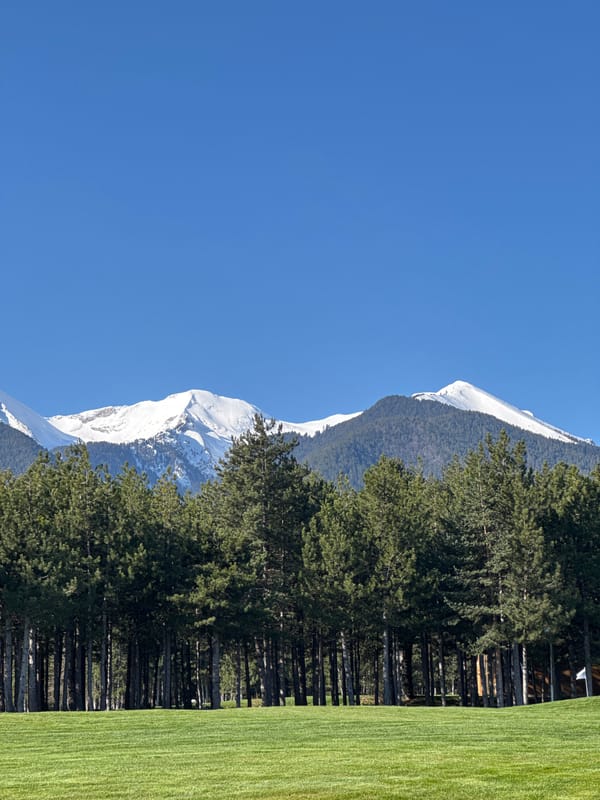 Morning landscape captured in Razlog, Bulgaria shows snowy peaks