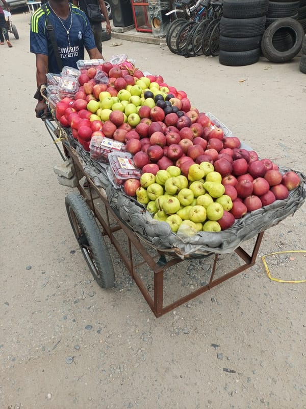 Midday market activity documented in Satellite Town, Nigeria