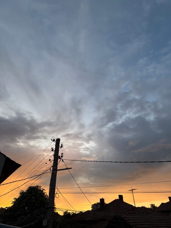 Dramatic sunset documented over Lovech Bulgaria residential area