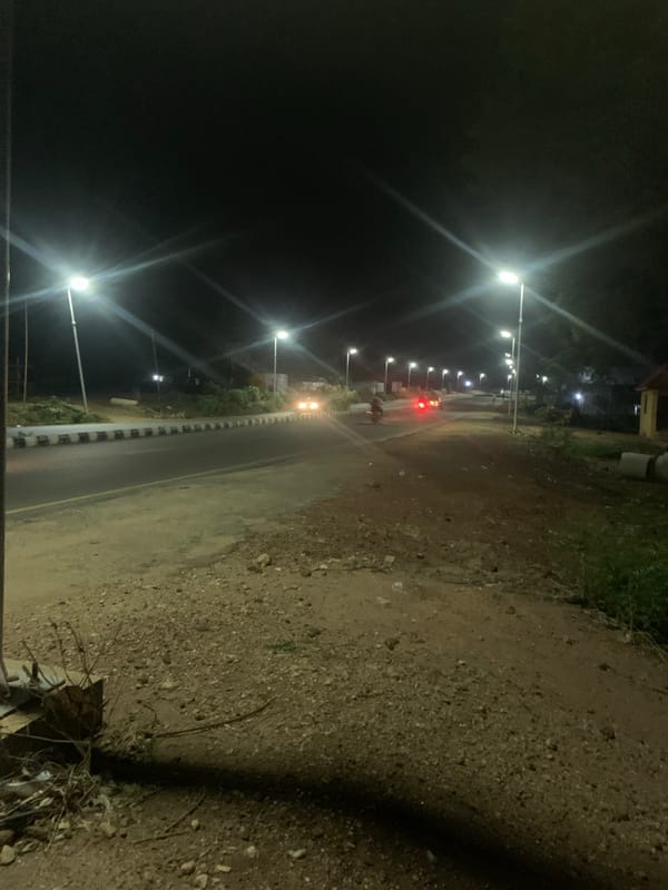 Nighttime street scene documented in Adankolo, Nigeria