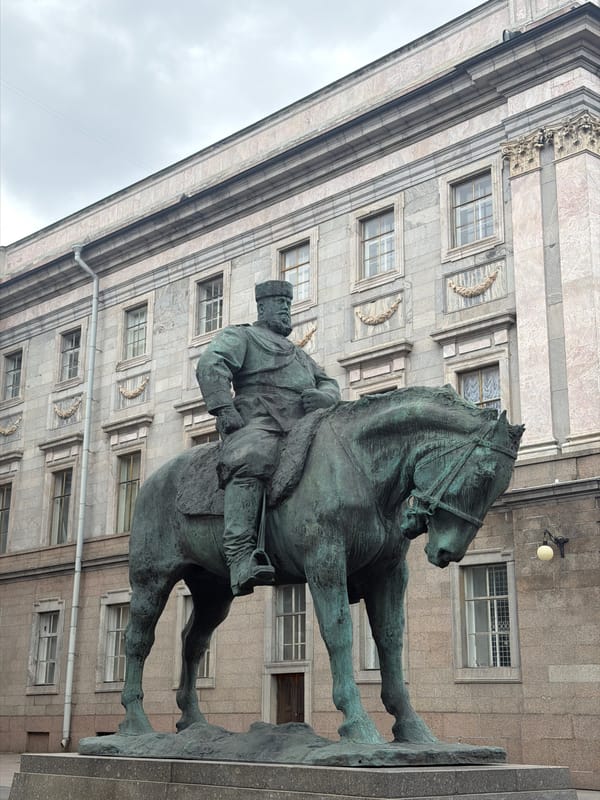 Tourist documents Saint Petersburg monuments and architecture during brief visit