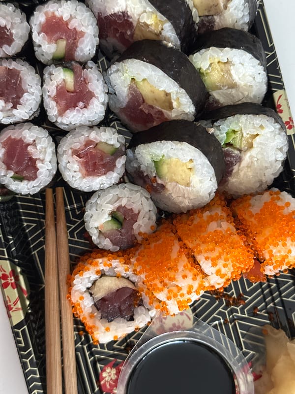 Sushi platter observed in Sofia, Bulgaria