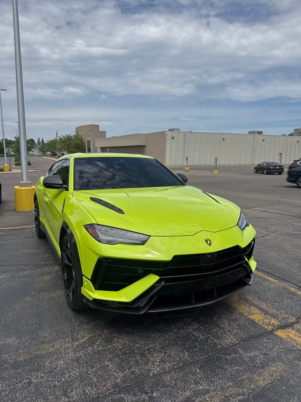 Green Lamborghini spotted during St. Charles dining outing