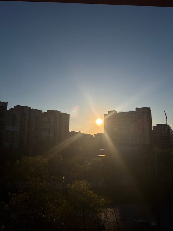 Golden hour lighting photographed across Plovdiv, Bulgaria