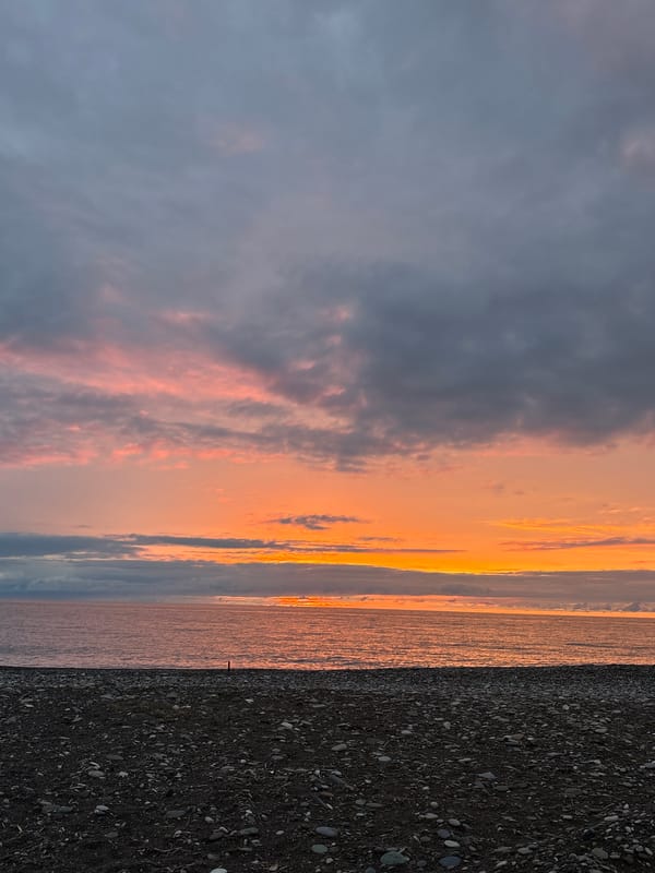 Sunset observed along Batumi's Black Sea promenade
