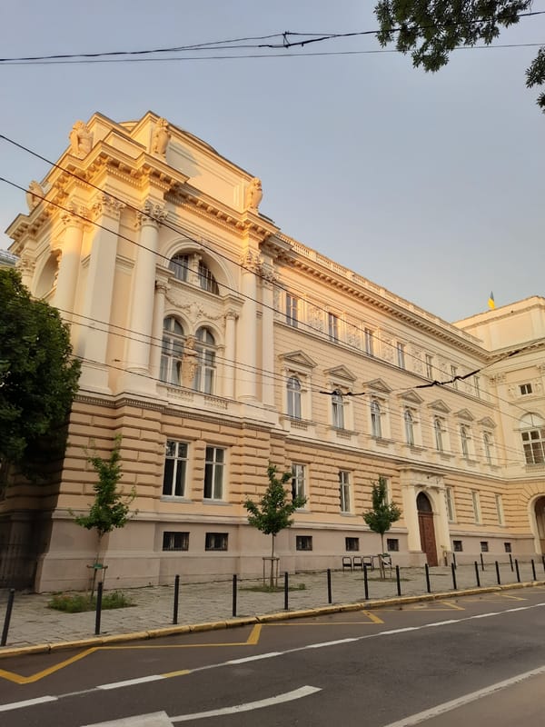 Lviv's architecture and monuments on a summer evening