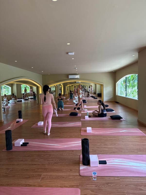 Morning yoga and Pilates classes draw women in Kuta