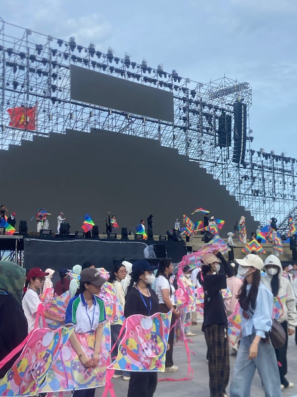 Nha Trang streets buzz around a large outdoor stage event
