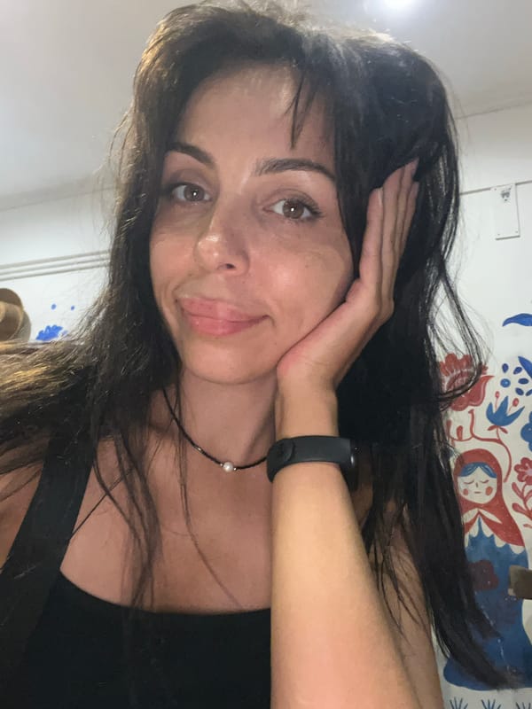 Woman photographed at tropical restaurant patio in Indonesia