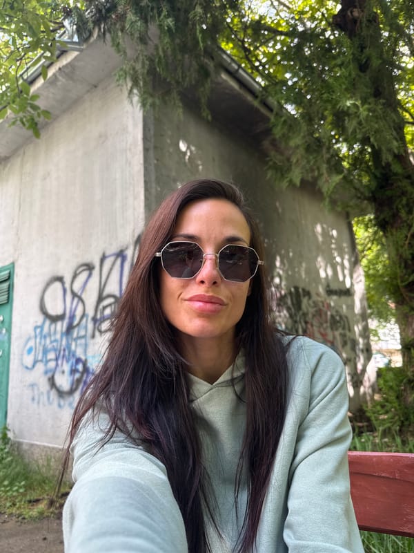 Young woman poses for photos around Pleven, Bulgaria