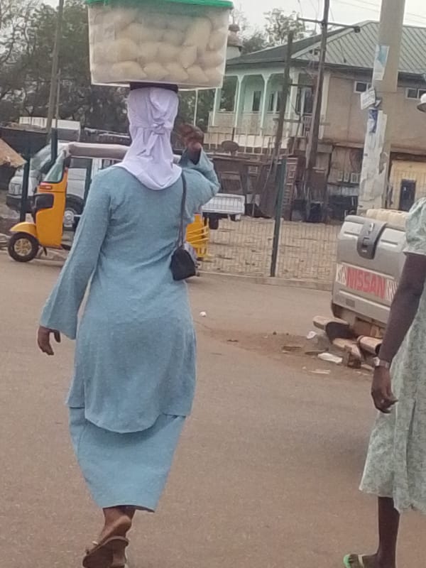 Street vendors active in Tamale Ghana morning hours