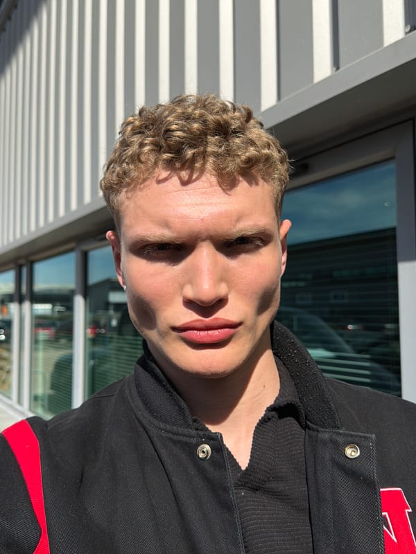 Young man photographed in close-up portrait in Trafford