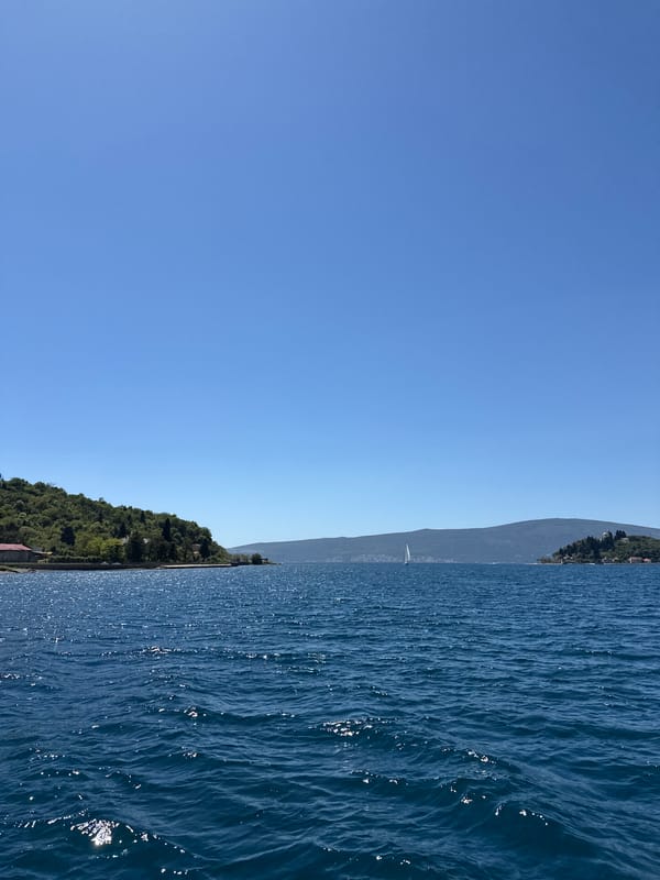 Clear skies and sea view captured in Lepetane, Montenegro