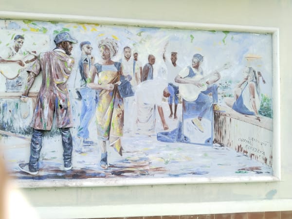 Public art installations documented during afternoon walk in Uyo