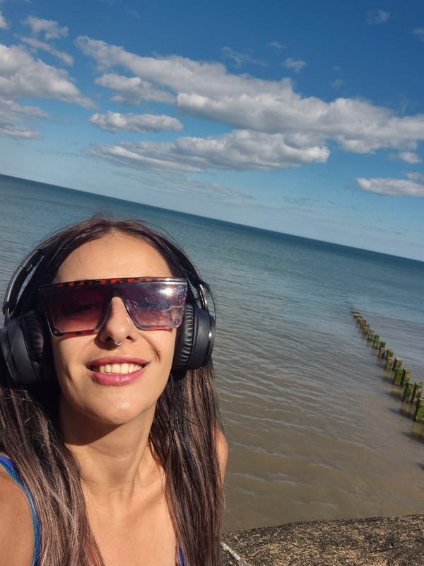 Calm seas and a coastal selfie on the Bridlington waterfront
