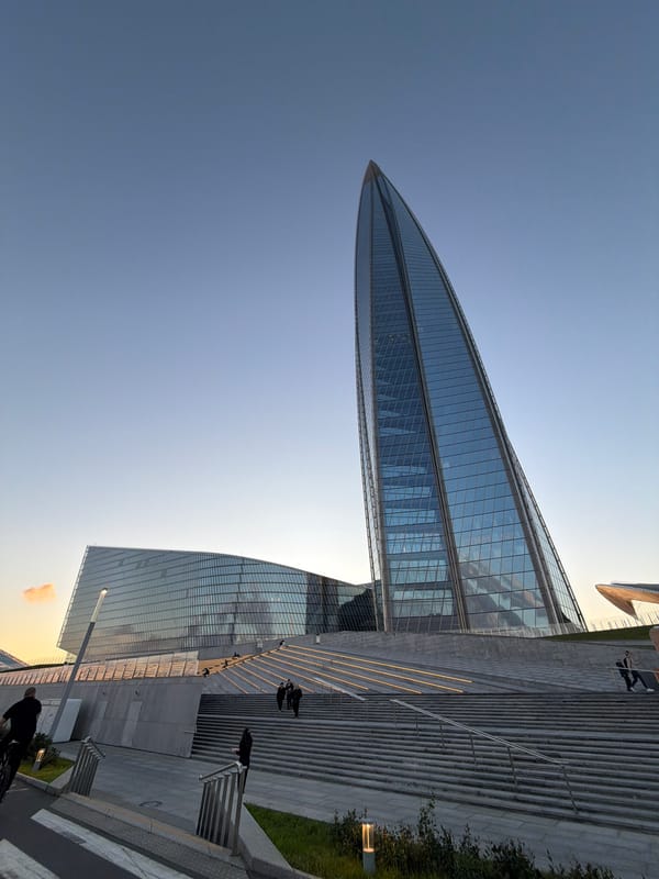 Lakhta Center and cable-stayed bridge define Saint Petersburg's skyline