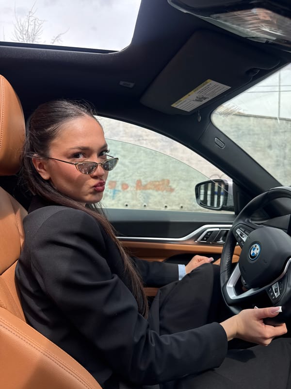 Woman observed in BMW driver's seat in Yerevan