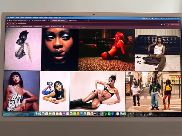 Fashion photography website viewed on laptop in Montreuil