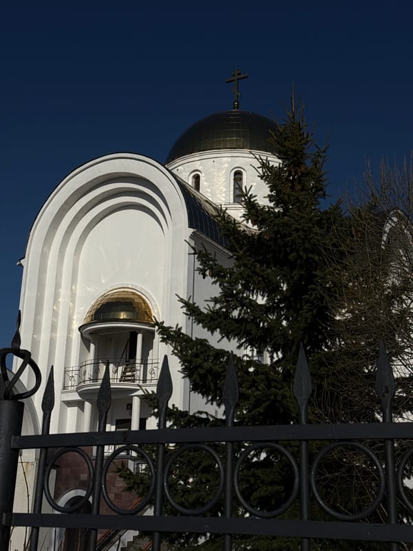 Religious building with golden dome photographed in Votkinsk, Russia