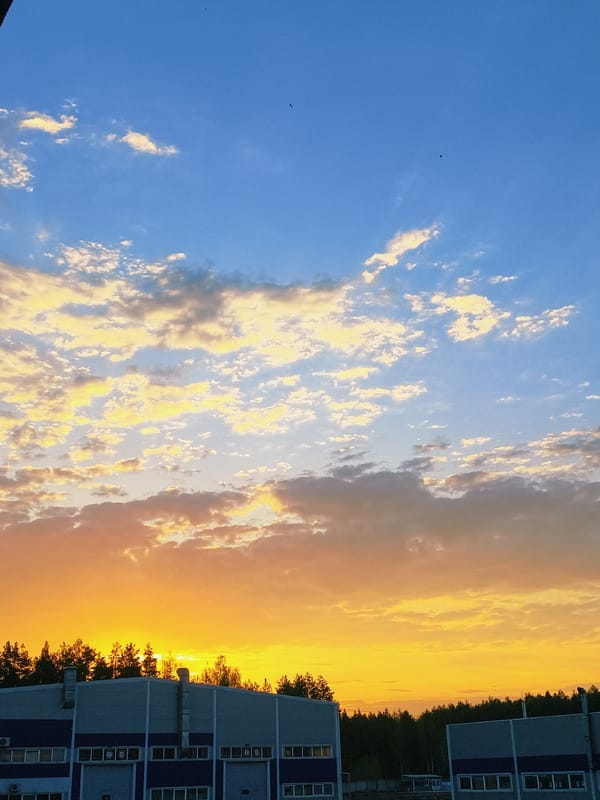 Sunset observed over building in Noviy, Russia