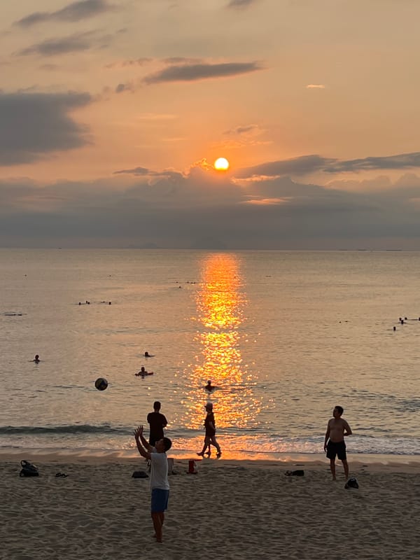 Sunset observed at Nha Trang beach, Vietnam