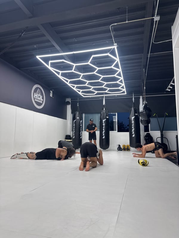 Late-night martial arts training session observed in Mexico City gym