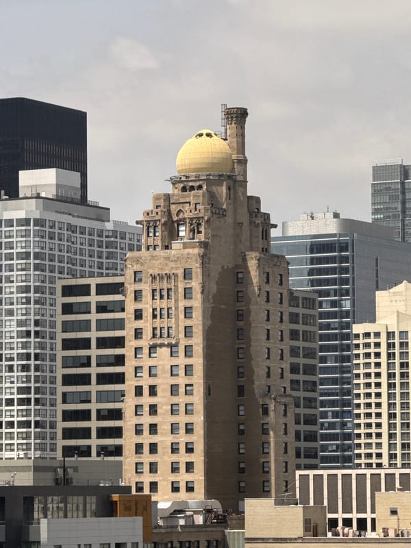 Rooftop pool and high-rise maintenance crew, downtown Chicago