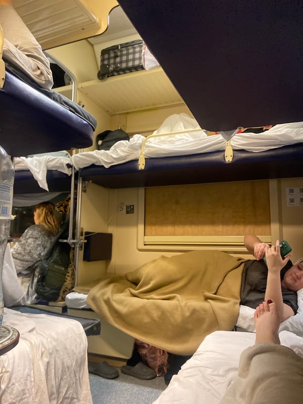 Russian train sleeping compartment interior captured in Moscow