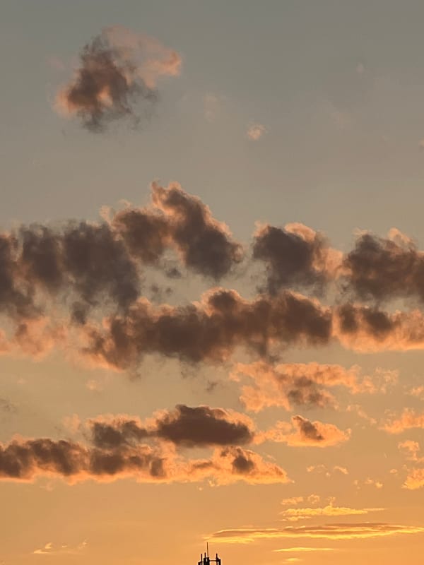 Sky scene captured over Plovdiv during sunset hours