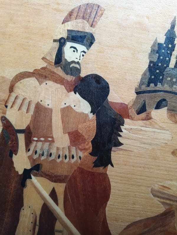 Indoor citrus plant and wood artwork documented in Karnobat