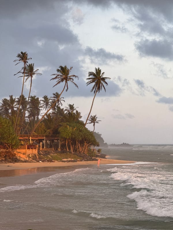 Overcast afternoon at an Ahangama beach, Sri Lanka