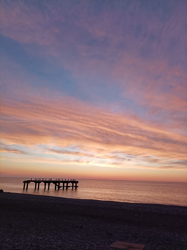 Sunset documented at Batumi Beach, Georgia Black Sea coast