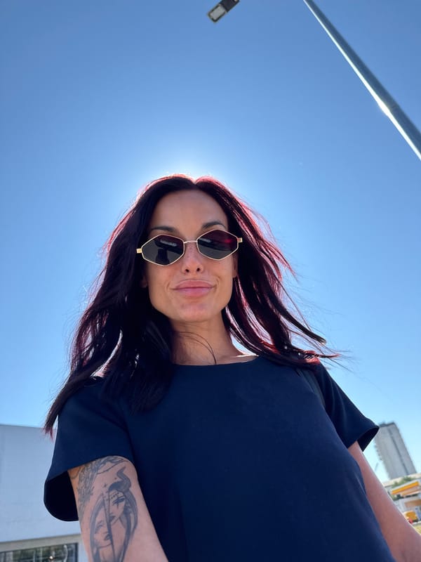 Selfie session under blue skies in Pleven, Bulgaria