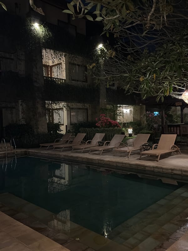 After-dark tour of a resort complex in Kuta Selatan, Bali