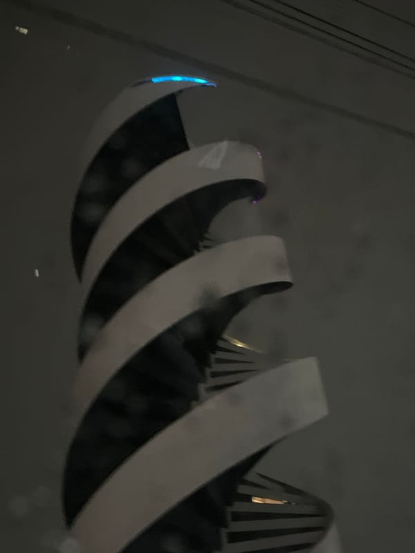 Helical architecture photographed in dim lighting in Mexico
