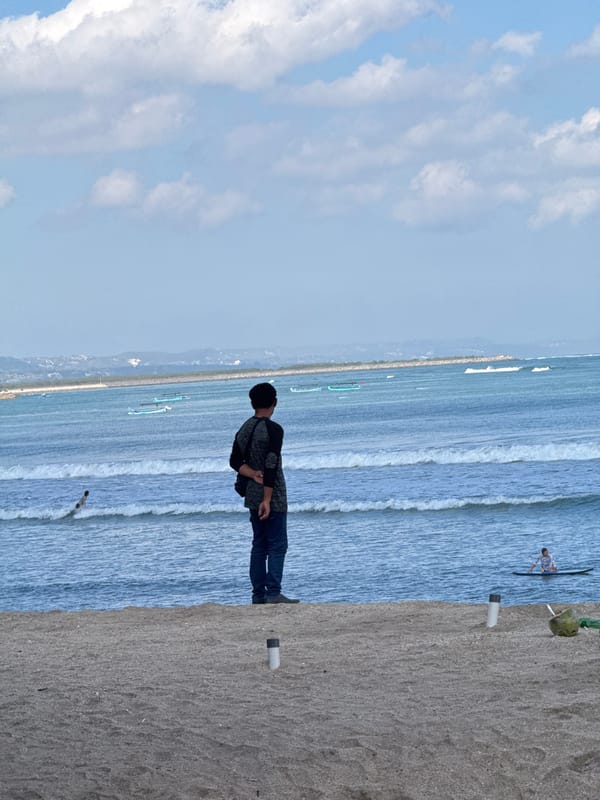 A lively morning on Kuta Beach, Bali