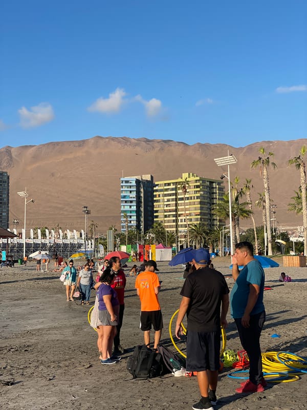 Sunny beach day captured in Iquique, Chile