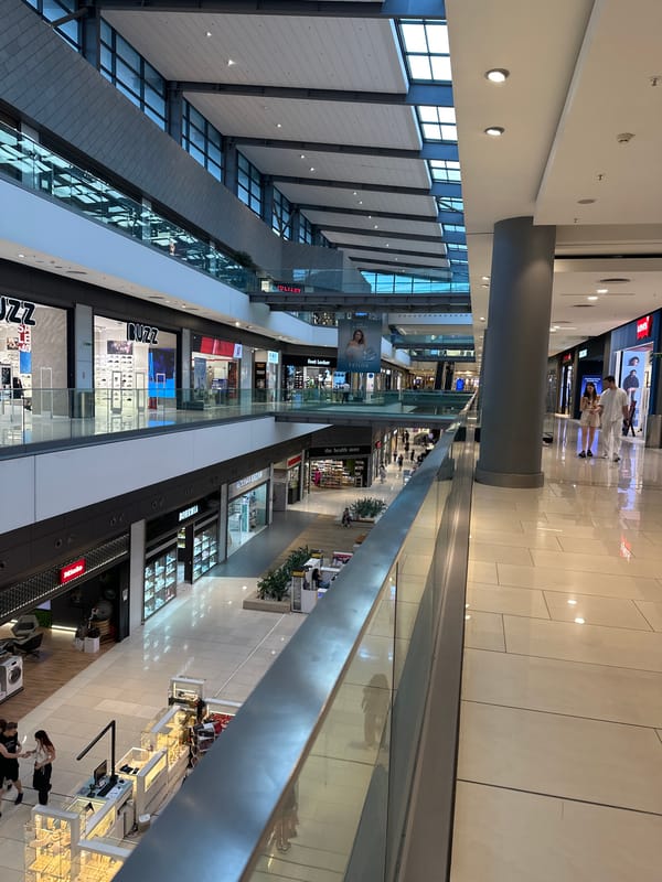 Shopper documents hour-long mall visit in Sofia, Bulgaria