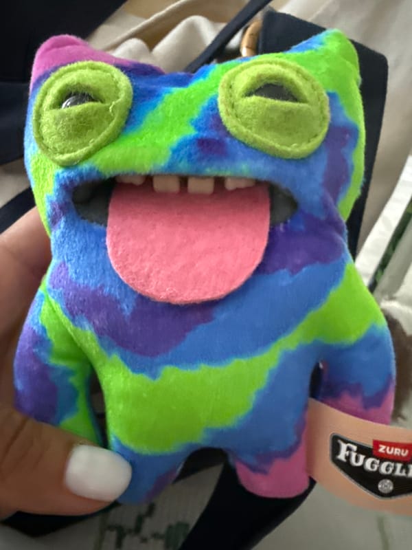 Close-up photos of toy, pastry, and cat captured in Puebla