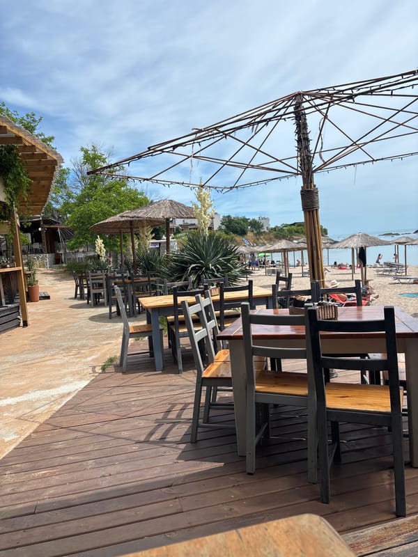 Morning at a beachside cafe in Tsarevo, Bulgaria