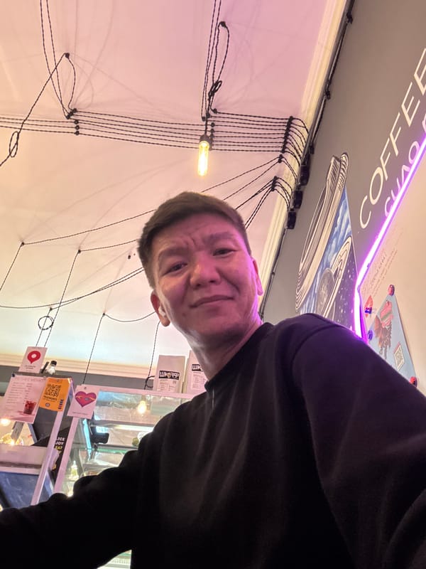 Casual indoor selfie at a Moscow café