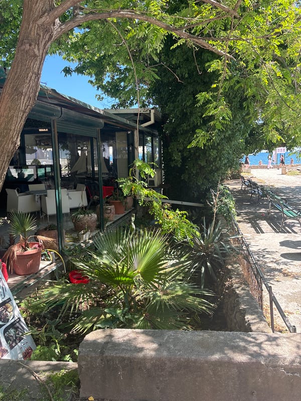 Casual street walk documented in Budva, Montenegro waterfront area