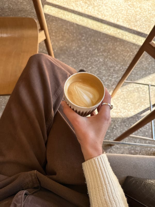 Morning coffee moment documented at Kaliningrad outdoor cafe