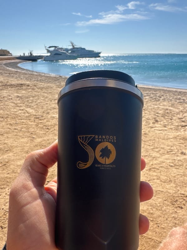 Luxury marina scene captured with Maldives resort memorabilia