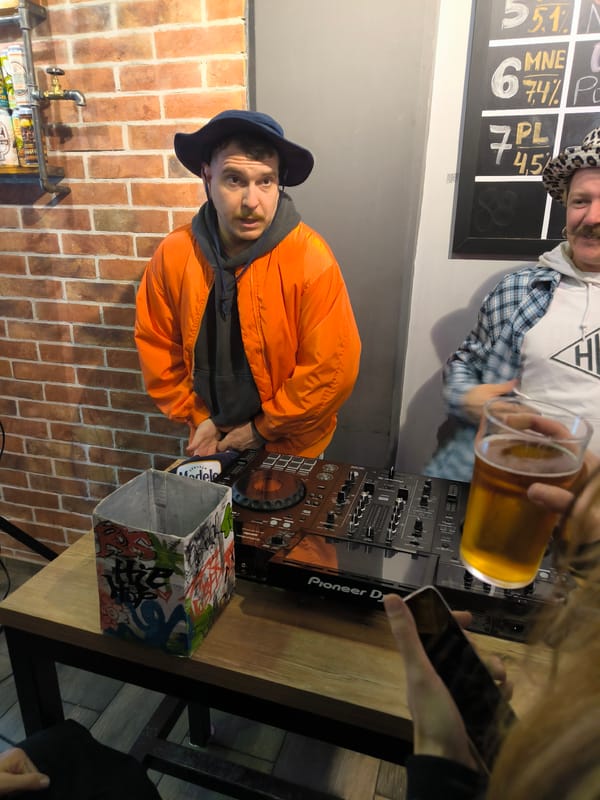 DJ performs at bar in Bar, Montenegro