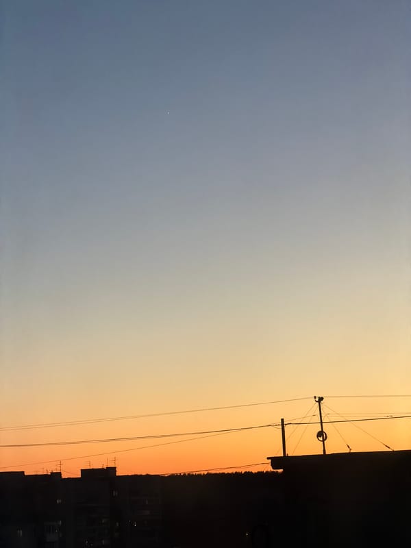 Colorful sunset sky observed in Perm, Russia