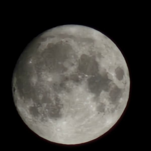 Full moon close-up over Alanya, Turkey