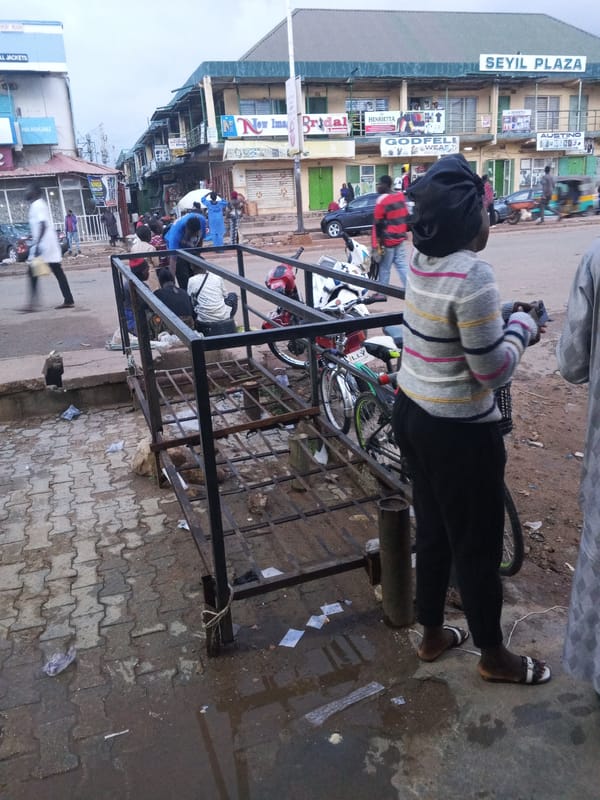 Evening street life around Jos Terminus, Nigeria
